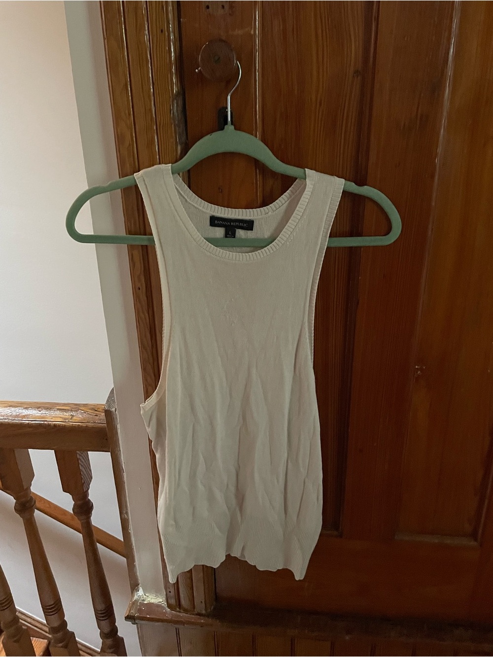 Banana Republic Cream Ribbed Tank Top